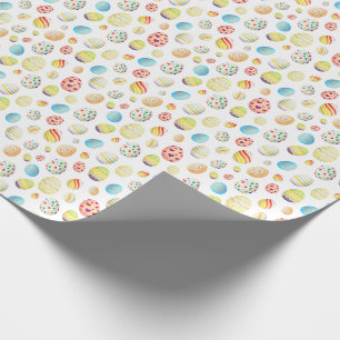 Cadeau Papier d'enveloppement Motif aux oeufs de Pâques