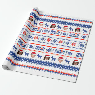 Cadeau Papier d'enveloppement Motif Biden Harris