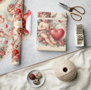 Cadeau Papier d'enveloppement Motif de la Saint-Valentin