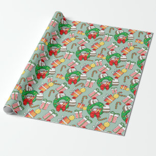 Cadeau Papier d'enveloppement Motif de Noël Pandas