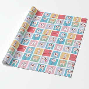 Cadeau Papier d'enveloppement Motif dentaire