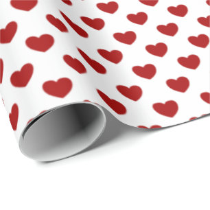Cadeau Papier d'enveloppement Motif Little Red Hearts