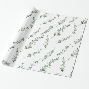 Cadeau Papier d'enveloppement Motif Rosemary d'aquarelle