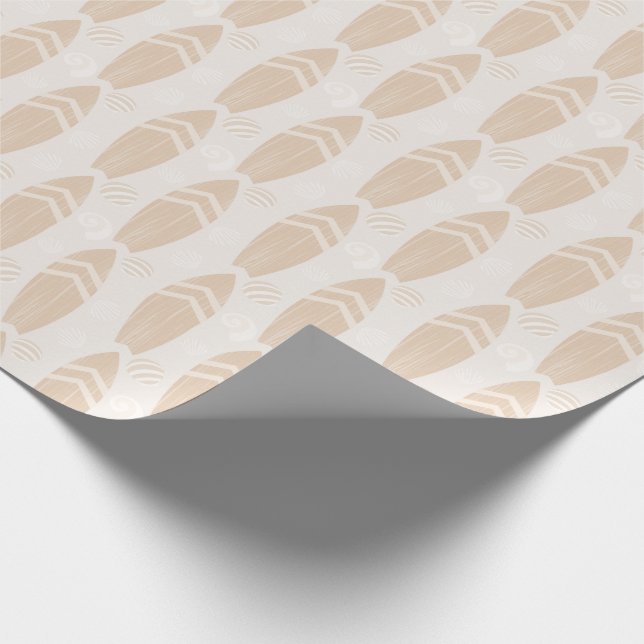 Cadeau Papier D'Enveloppement Motif Sable Surfboard Et Sh (Coin)