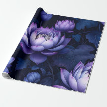 Papier d'enveloppement nocturne Lotus foncé