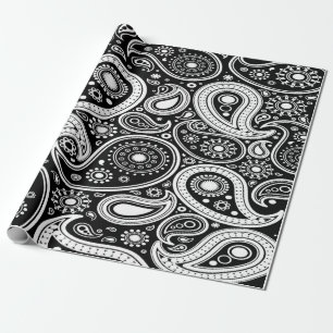 Cadeau Papier d'enveloppement noir et blanc à la marmite