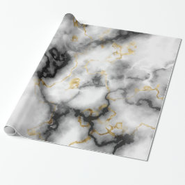 Cadeau Papier d'enveloppement noir et blanc en marbre mod