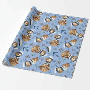 Cadeau Papier d'enveloppement Nounours de voiliers
