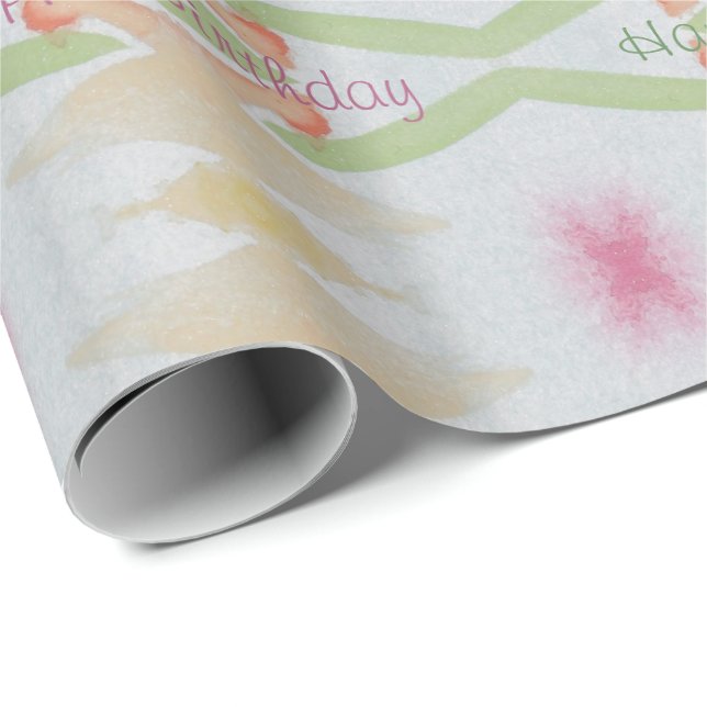 Cadeau Papier d'enveloppement Pastel Anniversaire (Coin rond)