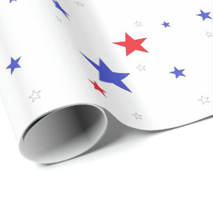 Cadeau Papier d'enveloppement patriotique avec étoiles Ro
