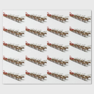 Cadeau Papier d'enveloppement père Noël et Reindeer