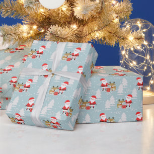 Cadeau Papier d'enveloppement père Noël et Rudolph