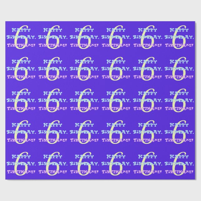 Cadeau Papier d'enveloppement personnalisable 6e annivers (Plat)