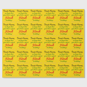 Cadeau Papier d'enveloppement personnalisable 92e anniver