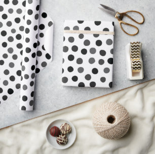 Cadeau Papier d'enveloppement Pois gris