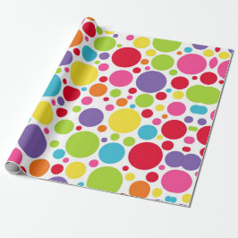 Cadeau Papier d'enveloppement Polka multicolore