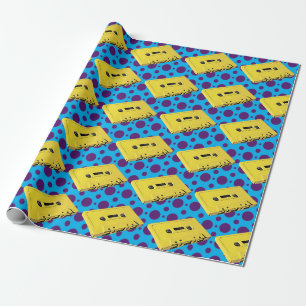 Cadeau Papier d'enveloppement PopArt Yellow Cassette