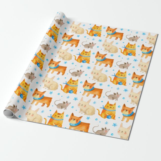 Cadeau Papier d'enveloppement pour animaux de compagnie (Déroulé)