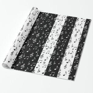 Cadeau Papier d'enveloppement pour bandes musicales noire
