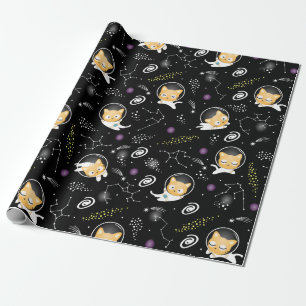 Cadeau Papier d'enveloppement pour chat astronaute - Chat