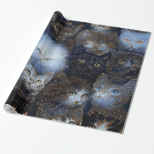 Cadeau Papier d'enveloppement pour chats étincelants
