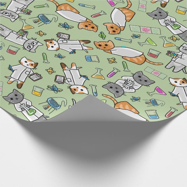 Cadeau Papier d'enveloppement pour chats scientifiques (Coin)