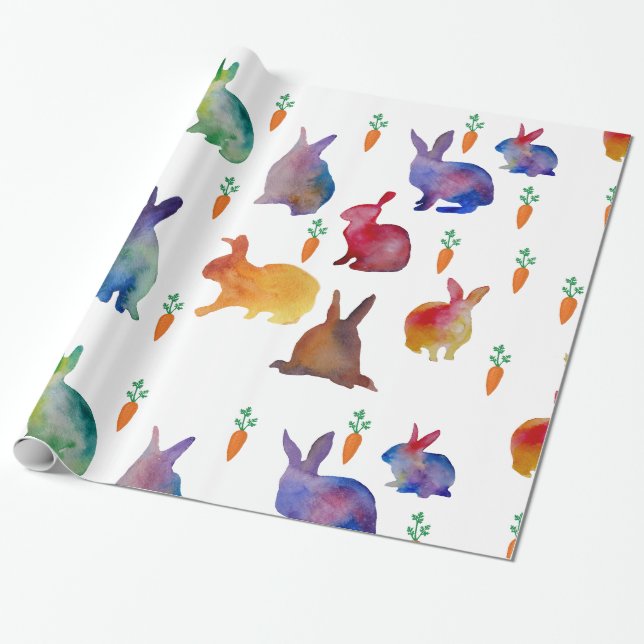 Cadeau Papier d'enveloppement pour lapins et carottes (Déroulé)