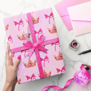 Cadeau Papier d'enveloppement princesse rose