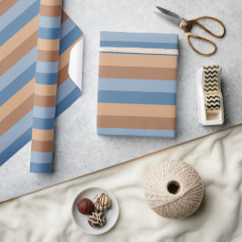 Cadeau Papier d'enveloppement rétro-rayé d'inspiration vi