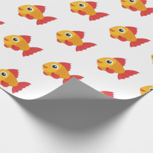 Cadeau Papier d'enveloppement rouge orange de poisson d'o