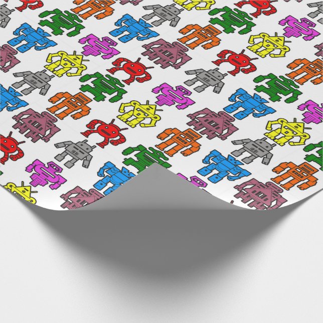Cadeau Papier d'enveloppement Silhouette Robot (Coin)