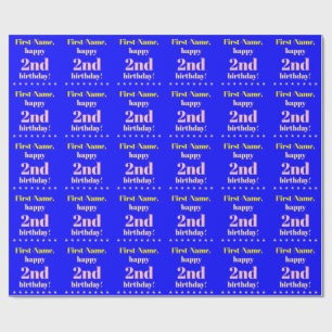 Cadeau Papier d'enveloppement simple pour le 2e anniversa