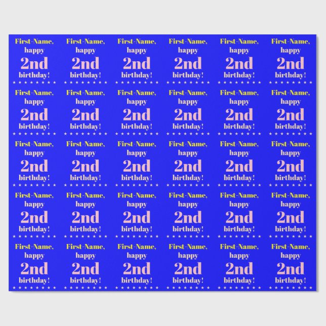 Cadeau Papier d'enveloppement simple pour le 2e anniversa (Plat)