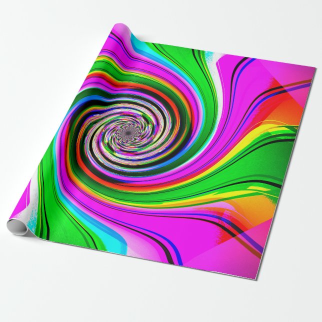 Cadeau Papier d'enveloppement Spiral fou (Déroulé)