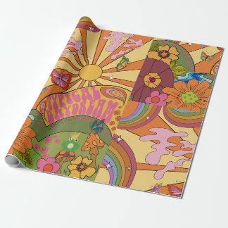 Cadeau Papier d'enveloppement Super psychédélique rétro