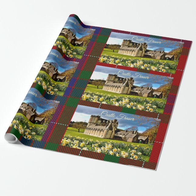 Cadeau Papier d'enveloppement Tartan de Clan Fraser Castl (Déroulé)
