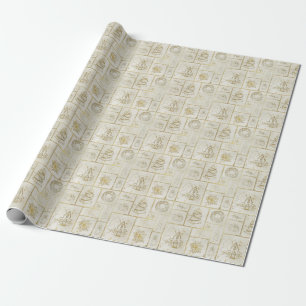 Cadeau Papier d'enveloppement traditionnel Gold Holiday