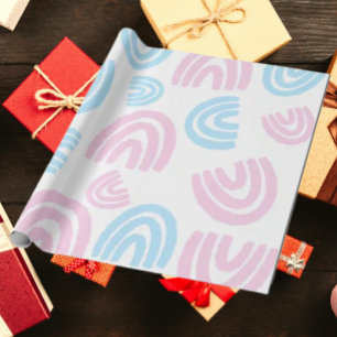 Cadeau Papier d'enveloppement TransPride Pastel Arc-en-ci