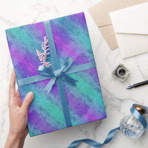 Cadeau Papier d'enveloppement Turquoise et Violette en né