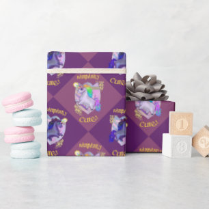 Cadeau Papier d'enveloppement Unicorne à pâte cuite