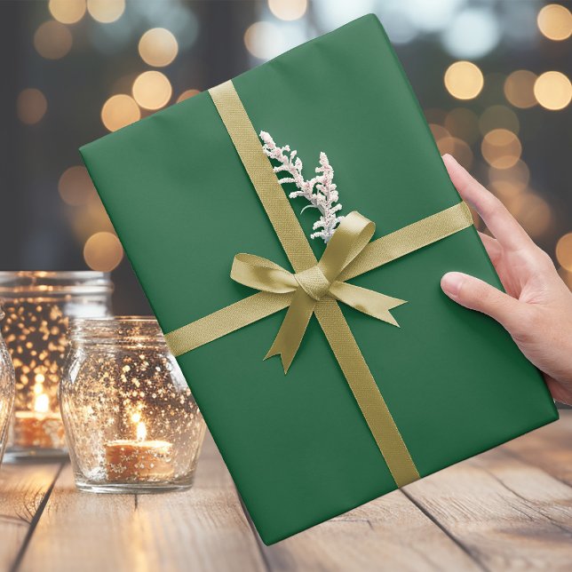 Cadeau Papier d'enveloppement vert de Noël foncé moyen cl (Créateur téléchargé)