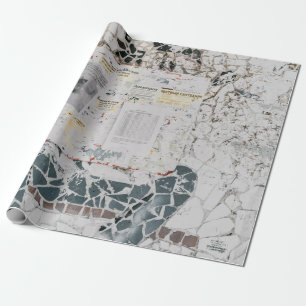 Cadeau Papier d'imprimante blanc sur mur en béton blanc e