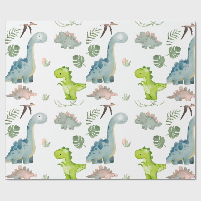 Cadeau Papier Dinosaure (Plat)