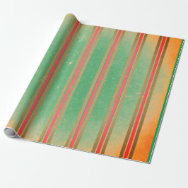 CADEAU PAPIER EN FROMAGE ROUGE ET VERT STRIPES SUR GRIS