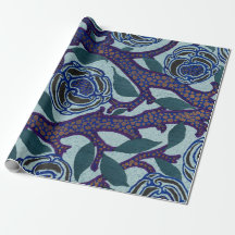 PAPIER EN MODÈLE FLORAL CHINOIS EN BLUES