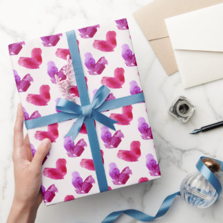 Cadeau Papier enveloppant avec empreintes cardiaques