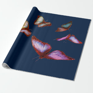 Cadeau Papier enveloppant BLEU SOMBRE AVEC DES BOUTEILLES