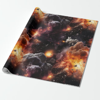 Cadeau Papier enveloppant les explosions spatiales