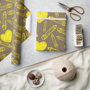 Cadeau Papier enveloppant sans soudure à l'école : Coeur 