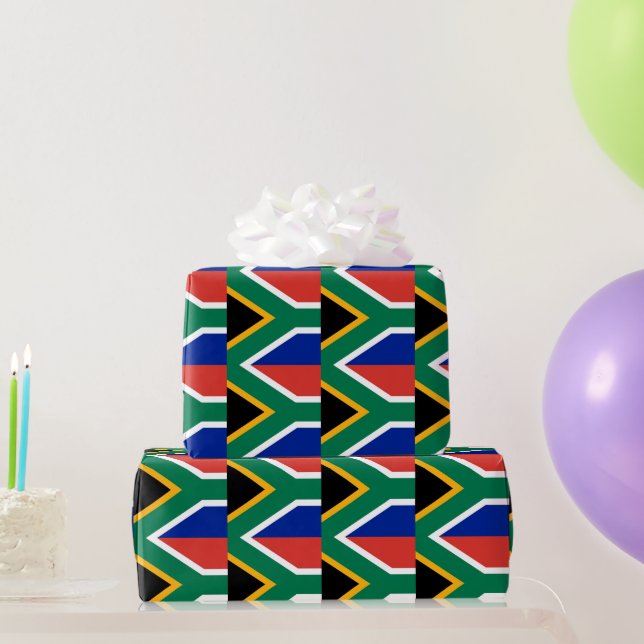 Cadeau Papier enveloppé avec Drapeau de l'Afrique du Sud (Cadeaux de fête)
